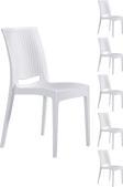 Sandalie 6 Adet Rattan Beyaz Sandalye - Bahçe&Balkon&Teras Sandalye