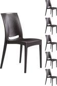 Sandalie 6 Adet Rattan Kahve Sandalye / Balkon - Bahçe - Teras