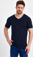 Genius Store Erkek V Yaka Basic Koyu Lacivert Tişört Koyu Lacivert S