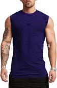 Genius Store Erkek Nem Emici Hızlı Kuruma Atletik Teknik Performans Sporcu Sıfır Kol T-Shirt Mg-Atlet Lacivert Xl