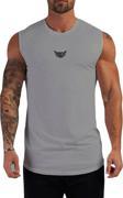 Genius Store Erkek Nem Emici Hızlı Kuruma Atletik Teknik Performans Sporcu Sıfır Kol T-Shirt Mg-Atlet Gri S