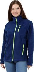 Genius Store Kadın Polar Tam Fermuarlı Outdoor 3 Cepli Spor Polar Ceket İndigo S