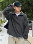 Genius Store Erkek Polar Oversize Sweatshirt Polar Sweatshirt Füme S