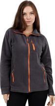 Genius Store Kadın Polar Tam Fermuarlı Outdoor 3 Cepli Spor Polar Ceket Füme S