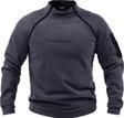 Genius Store Erkek Polar Outdoor Fermuarlı Kombat Tactical Cepli Polar Füme 2Xl