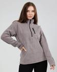 Genius Store Kadın Polar Yarım Fermuarlı Outdoor Cepli Spor Polar Açık Gri 2Xl