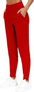 Genius Store Kadın Yüksek Bel Yoga Koşu Egzersiz Joggers Hafif Eşofman Altı Joger-Eşofman Kırmızı Xl