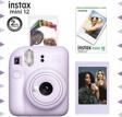 Instax mini 12 Lila Fotoğraf Makinesi-Çerçeve ve 10'lu mini Film Seti