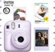 Instax mini 12 Lila Fotoğraf Makinesi-Çerçeve ve 20'li mini Film Seti