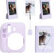 Instax mini 12 Lila Slikon Kılıf Mini 28'li Albüm ve Fotoğraf Çerçeveleri Aksesuar Seti
