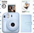 Instax mini 12 Mavi Fotoğraf Makinesi-10'lu Film ve Laporta Albüm Seti