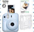 Instax mini 12 Mavi Fotoğraf Makinesi-10'lu Film ve Şeffaf Kılıf Seti
