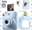 Instax mini 12 Mavi Fotoğraf Makinesi-20'li Film-Kıskaçlı Stand-Mini Albüm ve Silikon Kılıf Seti