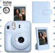 Instax mini 12 Mavi Fotoğraf Makinesi-Çerçeve ve 64'lü Kare Albüm Seti