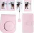 Instax mini 12 Pembe Deri Kılıf Laporta Deri Albüm ve Fotoğraf Çerçeveleri Aksesuar Seti