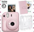 Instax mini 12 Pembe Fotoğraf Makinesi-10'lu Film-Laporta Albüm ve Şeffaf Kılıf Seti