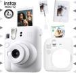 Instax mini 12 Beyaz Fotoğraf Makinesi-10'lu Film-Kıskaçlı Stand-Mini Albüm ve Silikon Kılıf Seti