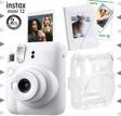 Instax mini 12 Beyaz Fotoğraf Makinesi-10'lu Film-Mini Albüm ve Şeffaf Kılıf Seti