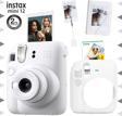 Instax mini 12 Beyaz Fotoğraf Makinesi-20'li Film-Kıskaçlı Stand-Mini Albüm ve Silikon Kılıf Seti