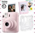 Instax mini 12 Pembe Fotoğraf Makinesi-20'li Film-Mini Albüm ve Şeffaf Kılıf Seti