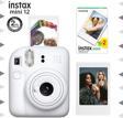 Instax mini 12 Beyaz Fotoğraf Makinesi-Çerçeve ve 20'li mini Film Seti
