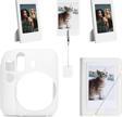 Instax mini 12 Beyaz Slikon Kılıf Mini 28'li Albüm ve Fotoğraf Çerçeveleri Aksesuar Seti