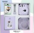 Instax mini 12 Lila Fotoğraf Makinesi 10'lu Film Simli Pleksi Kılıf PVC Albüm ve Kıskaçlı Resim Stan
