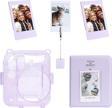 Instax mini 12 Simli Şeffaf Lila Kılıf Pvc 64'lü Albüm ve Fotoğraf Çerçeveleri Aksesuar Seti