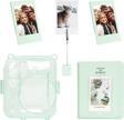 Instax mini 12 Simli Şeffaf Yeşil Kılıf Pvc 64'lü Albüm ve Fotoğraf Çerçeveleri Aksesuar Seti