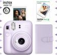 Instax mini 12 Lila Fotoğraf Makinesi-10'lu Film ve Laporta Albüm Seti