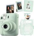 Instax mini 12 Yeşil Fotoğraf Makinesi Simli Pleksi Kılıf Pvc Albüm 10'lu Film ve Çerçeveli Hediye S