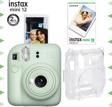 Instax mini 12 Yeşil Fotoğraf Makinesi-10'lu Film ve Şeffaf Kılıf Seti