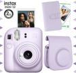 Instax mini 12 Lila Fotoğraf Makinesi-10'lu Film-Laporta Albüm ve Deri Kılıf Seti