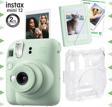 Instax mini 12 Yeşil Fotoğraf Makinesi-10'lu Film-Mini Albüm ve Şeffaf Kılıf Seti