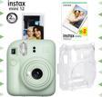 Instax mini 12 Yeşil Fotoğraf Makinesi-20'li Film ve Şeffaf Kılıf Seti