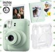 Instax mini 12 Yeşil Fotoğraf Makinesi-20'li Film-Mini Albüm ve Şeffaf Kılıf Seti