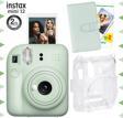 Instax mini 12 Yeşil Fotoğraf Makinesi-20'lu Film-Laporta Albüm ve Şeffaf Kılıf Seti