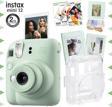 Instax mini 12 Yeşil Fotoğraf Makinesi-30'lu Film-Albüm-Mandal-Çerçeve ve Kılıf Mega Set 2