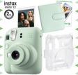 Instax mini 12 Yeşil Fotoğraf Makinesi-10'lu Film-Kare Albüm ve Şeffaf Kılıf Seti
