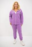 Koza Butik Kadın Büyük Beden Kapüşonlu Fermuar Detaylı Eşofman Takımı 8130-25 Lila XL