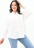 Koza Butik Kadın Büyük Beden Bağlama Detaylı Gömlek 1709-25 Beyaz 5XL