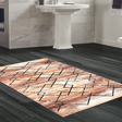 Dekoreko Kaymaz Taban Djt Banyo Halısı Yıldız Deri Modern M5006 Kahve
