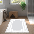 Dekoreko Kaymaz Taban Djt Banyo Halısı Yıldız Deri Saçaklı Modern 657M Camel