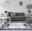 Dekoreko Kaymaz Taban Djt Salon Halısı Trend Modern M5132 Lacivert