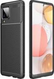 Samsung Galaxy A12 Kılıf Darbe Emici Uzun Ömürlü Parmak İzi Yapmaz Karbon Tasarım Negro Kılıf