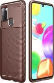 Samsung Galaxy A21S Kılıf Darbe Emici Uzun Ömürlü Parmak İzi Yapmaz Karbon Tasarım Negro Kılıf