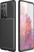Samsung Galaxy S21 Ultra Kılıf Darbe Emici Uzun Ömürlü Parmak İzi Yapmaz Karbon Tasarım Negro Kılıf