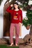 Nisanca Mevsimlik Uzun Kollu %100 Pamuk Kadın Pijama Takımı- Desenli Kadın Pijama