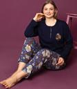 Nisanca Uzun Kollu %100 Pamuk Büyük Beden Anne Pijama Takımı- Anne Özel Serisi