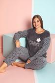 Nisanca Büyük Beden Kadın Polar Peluş Pijama Takımı